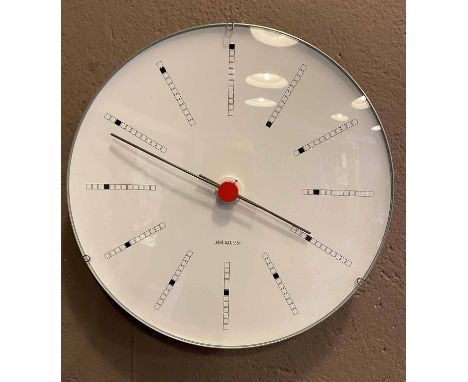 ROSENDAHL A J BANKERS CLOCK, by Arne Jacobsen, 21cm diam.