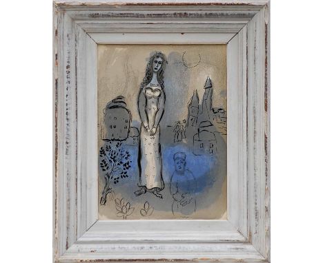 MARC CHAGALL 'Esther', 1960, original lithograph, Mourlot ref 252, printed by Mourlot, suite Bible, 35cm x 27cm, framed and g