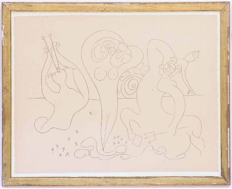 PABLO PICASSO 'Nude with Bacchanal', 1958, lithograph, printed by Jacomet, edition of 300, suite: Antibes, 50cm x 65cm, frame