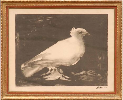 PABLO PICASSO 'La Colombe de la Paix', lithograph, signed in the plate, stamped Mourlot, 58cm x 74cm, framed and glazed. (Sub