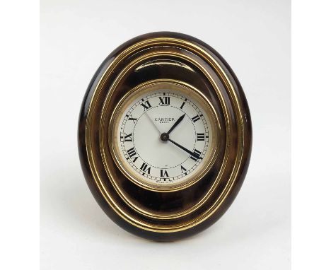CLOCK, by Cartier Paris, 11cm H x 9cm.