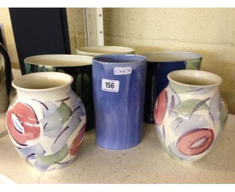 Six various modern Poole Pottery vases.