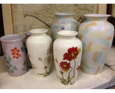 Six various modern Poole Pottery vases.
