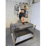 Powermatic Model 1200, 20" Variable Speed Drill Press, s/n 320V476, Mounted on 30" X 45" Steel