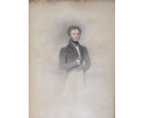 ATTRIBUTED TO JAMES HOLMES (1777-1860)Portrait of a  Dudley Montague Perceval (1800-1856),half-length, wearing a black coat, 