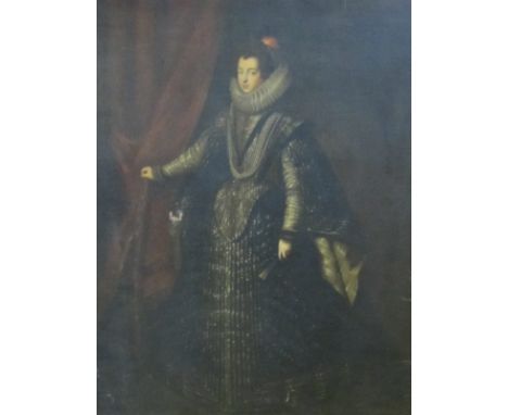 AFTER DIEGO VELASQUEZ (1599-1660)Portrait of a Lady, said to be Isabella of Bourbon standing full length in an interior, wear