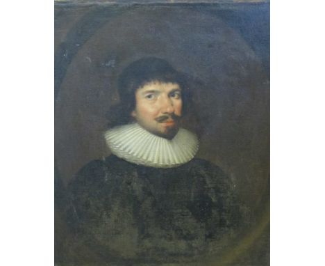 FOLLOWER OF CORNELIS JANSSENS VAN CEULEN (1593-1661)Portrait of a Gentleman, quarter-length, wearing black costume and white 