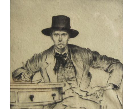 JAMES HAMILTON HAY  LG (1874-1916)Self-Portrait of the Artist (1915)original dry-point, pencil signed in margin (lower right)