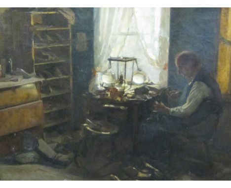 ROBERT VON STUTTERHEIM (1878-1961)The Cobblersigned and dated 'R. Stutterheim, Berlin 02'oil on canvas32 x 42 in  (81.3 x 106