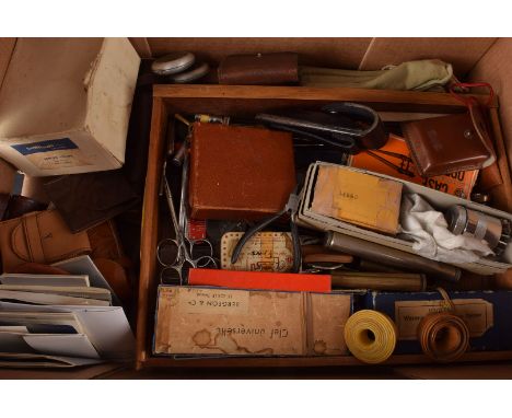 Clock and watchmakers tools, a good selection of items including, screwdrivers, oilers, Vernier's, back removers, glass repla