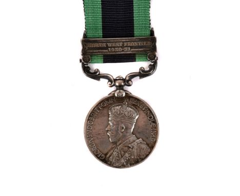 An Indian General Service medal, with North West Frontier 1930-31 clasp, awarded to 14714 SPR ARJAN SINGH. BENGAL S&M 