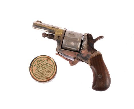 A vintage starter pistol,  having no visible makers marks, with side lever loading and fold down trigger, together with a sma