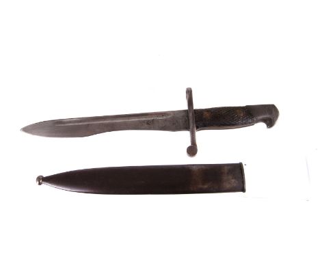 A Spanish M1941 pattern knife bayonet, used for the 8mm M1943 Mauser short rifle, marked Torledo to blade with serial 6327E, 