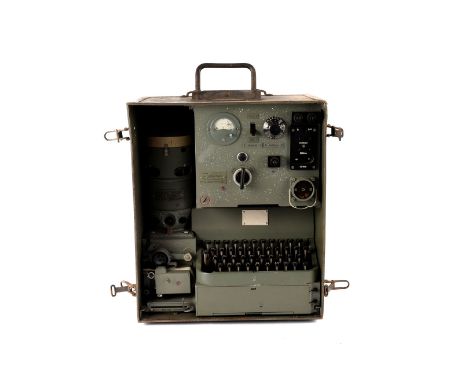 A WWII German portable teleprinter, marked 'Typenbildschreiber fur Draht betrieb TBs/24a-32' to front, translated Operation T