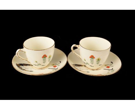 A Royal doulton part sandwich set, with floral weeping tree decoration, consisting of, 8 cups and saucers, 8 side plates and 