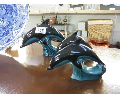 3 Poole Pottery dolphins