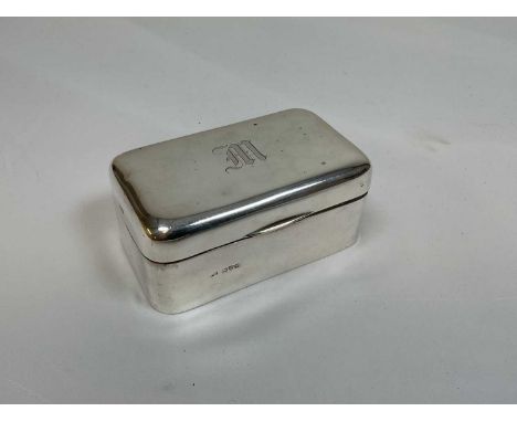 COHEN &amp; CHARLES; a George V hallmarked silver soap box formed as a gentleman's travelling case, engraved with the initial