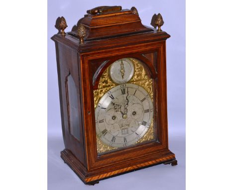 A GEORGE III MAHOGANY CASED SCOTTISH BRACKET CLOCK by WM. ROBB, MONTROSE, eight day movement, silent and strike action engrav