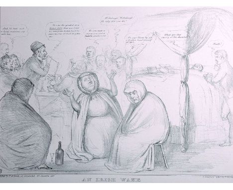 After John Doyle (1797-1868) British. “An Irish Wake”, Lithograph by Alfred Ducote (act.1830-1840), Unframed, overall 12” x 1