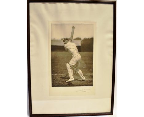 CRICKET - A SIGNED MONOCHROME PRINT OF SIR FRANCIS STANLEY JACKSON (BRITISH, 1870-1947)  published by the Swan Electric Engra