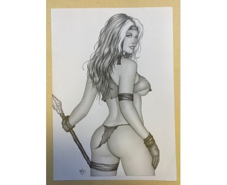 ROGUE ORIGINAL ILLUSTRATION BY MARK EUGENE (2016) - SIGNED BY ARTIST MARK EUGENE - Sexy pin-up illustration from the renowned