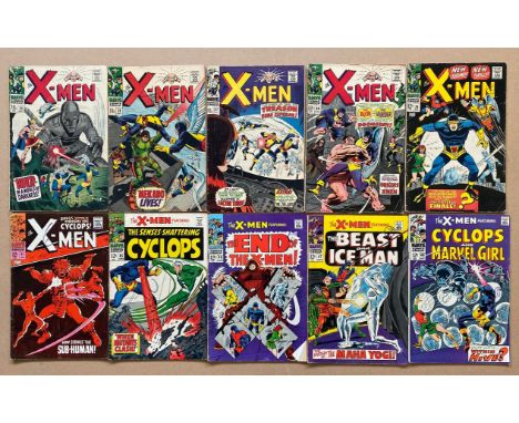 X-MEN #34, 36, 37, 38, 39, 41, 45, 46, 47, 48 (10 in Lot) - (1967/68 - MARVEL - Cents/Pence Stamp/Pence Copy - GD/FN - Run in