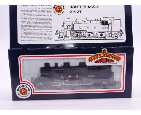 OO Gauge -A Bachmann 31-453 Ivatt steam tank loco in LMS black livery - numbered 1206 - VG in VG box