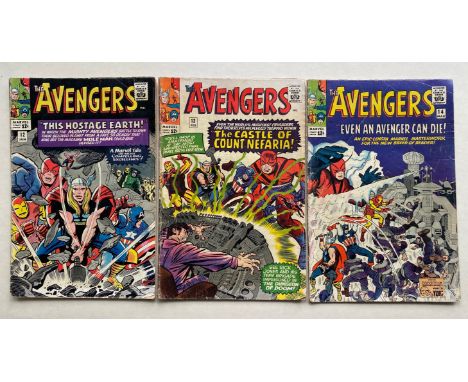 AVENGERS #12, 13, 14 (3 in Lot) - (1965 - MARVEL - Cents Copy - GD/VG) - Run includes the Avengers comprising Captain America