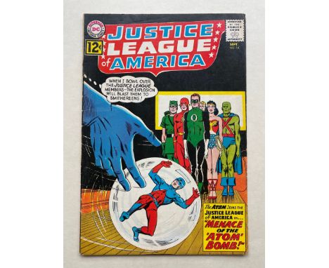 JUSTICE LEAGUE OF AMERICA #14 - (1962 - DC - Cents Copy - FN/VFN) - The Atom joins the JLA with an Amos Fortune appearance &a
