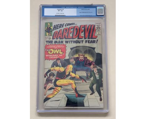 DAREDEVIL #3 (1964 - MARVEL) Graded CGC 7.5 (Cents Copy) - Origin and first appearance of the Owl. Jack Kirby cover. Joe Orla