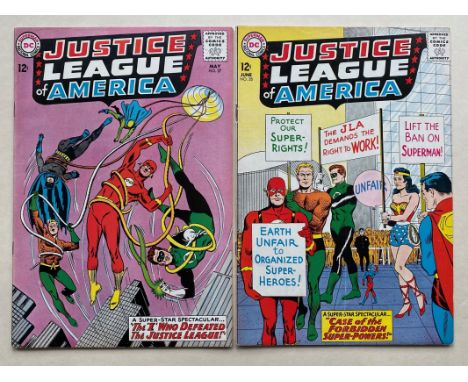 JUSTICE LEAGUE OF AMERICA #27, 28,  (2 in Lot) - (1964 - DC - Cents Copy - FN/VFN) - Run includes Superman, Batman, Wonder Wo