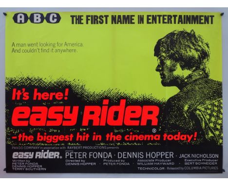 EASY RIDER (1969) - Rare 1st release British UK Quad x certified film poster - PETER FONDA and DENNIS HOPPER riding across Am