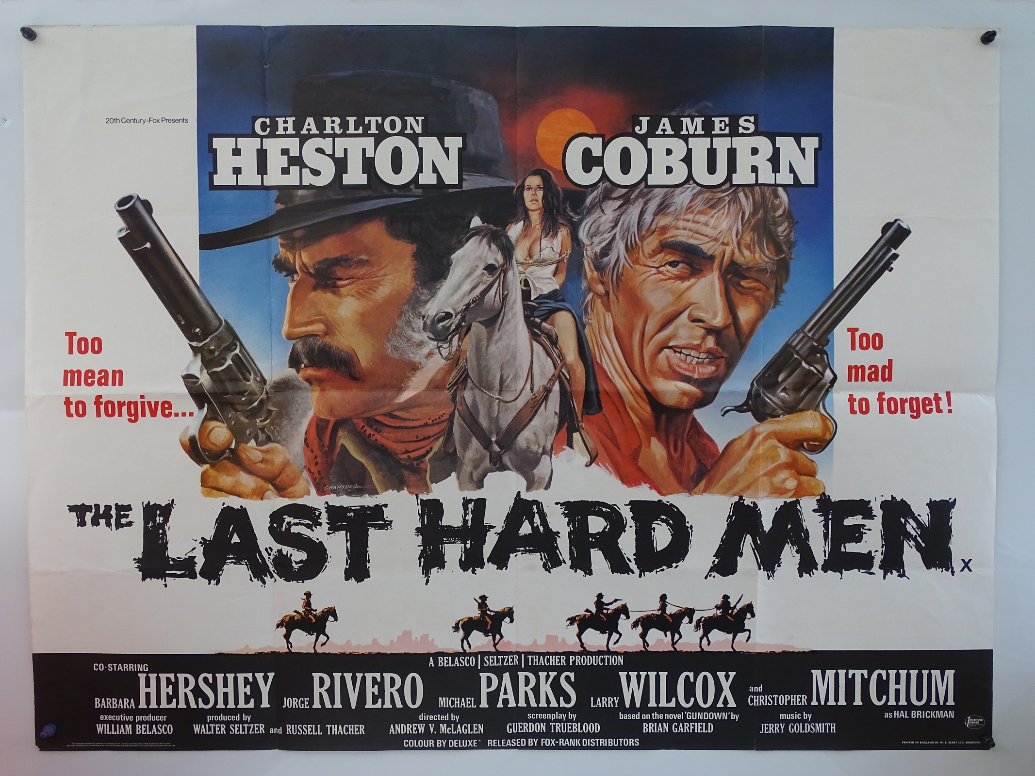 A SELECTION OF BRITISH UK QUAD WESTERN FILM POSTERS: THE LAST HARD MEN ...