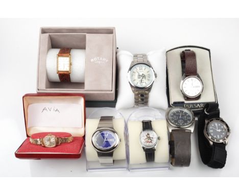 A collection of miscellaneous vintage and modern, mostly quartz wristwatches. Together with four 'new old stock' Libra Gemini