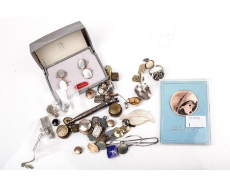 A collection of jewellery and other items. To include; a yellow metal and moonstone small star; a yellow metal dolphin pendan
