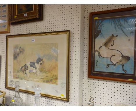 ALEXANDER CHARLES-JONES limited edition (37/350) print - hunting dog and pheasants, 47 x 62 cms