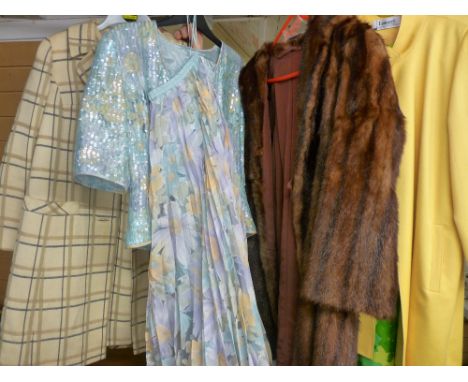 Lady's vintage fur coat and three various outfits