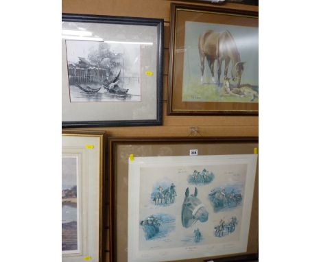 NEIL CAWTHORNE limited edition signed print - race horses and two other prints