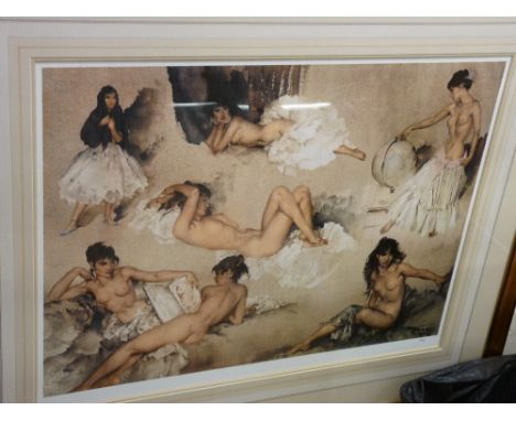 SIR WILLIAM RUSSELL FLINT limited edition (39/850) group print - semi clad and naked females