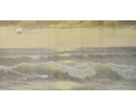 Édouard Mandon (French 1885-1977) colour print 'Long the Surf', signed in plate lower right, with a simple white frame, under