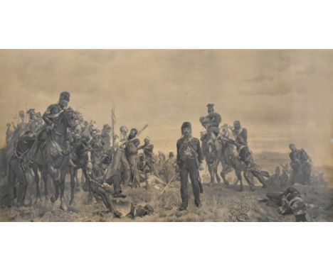 After Elizabeth Thompson 'Lady Butler' (1846-1933, British), print, 'Balaclava, The Return 25th October 1854, The Charge of t