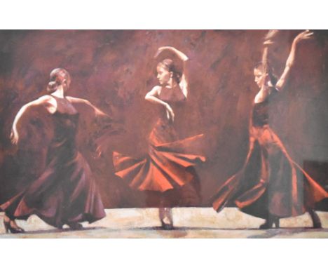 After Fletcher Sibthorp (British b.1967) limited edition colour print 'Tres Bailadoras en Roja'(Three Dancers in Red) signed 