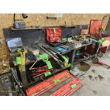 STEEL WORK BENCH W/BENCH VISE, 10 FT