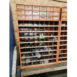 BOLT BIN W/CONTENTS AND 18 DRAWER PARTS CASE