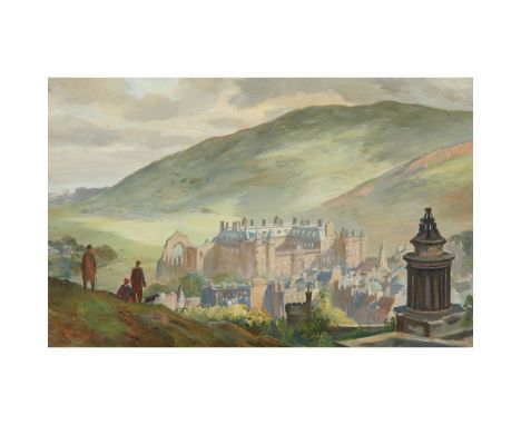  CHARLES ERNEST CUNDALL R.A., R.W.S., R.P., N.E.A.C. (BRITISH 1890-1971) HOLYROOD - 1927 Signed and dated lower left, oil on 