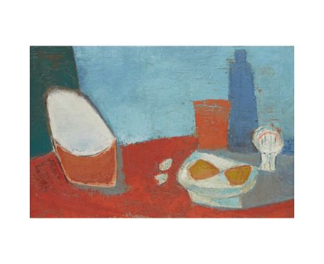 BENJAMIN CREME (SCOTTISH 1922-2016) STILL LIFE WITH DICE - 1956 Signed, dated and inscribed with title verso, oil on board 4