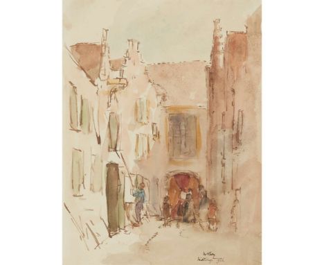  JAMES MCBEY (SCOTTISH 1883–1959) MIDDLEBURG, HOLLAND - 1926 Signed, dated and inscribed with title lower right, ink and wate
