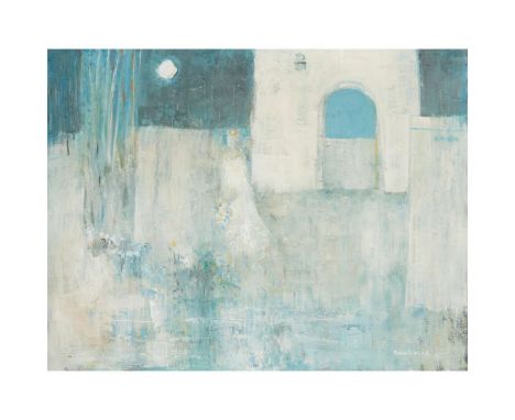  JAMES DOWNIE ROBERTSON M.B.E., R.S.A., R.S.W., R.G.I. (SCOTTISH 1931-2010) UNTITLED (MOONLIT TOWN) - 1965 Signed and dated '
