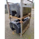 2x 680L water bowser tanks & 2x metal restraint frames - W 1630 x D 960 x H 1170mm