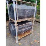 2x 680L water bowser tanks & 2x metal restraint frames - W 1630 x D 960 x H 1170mm